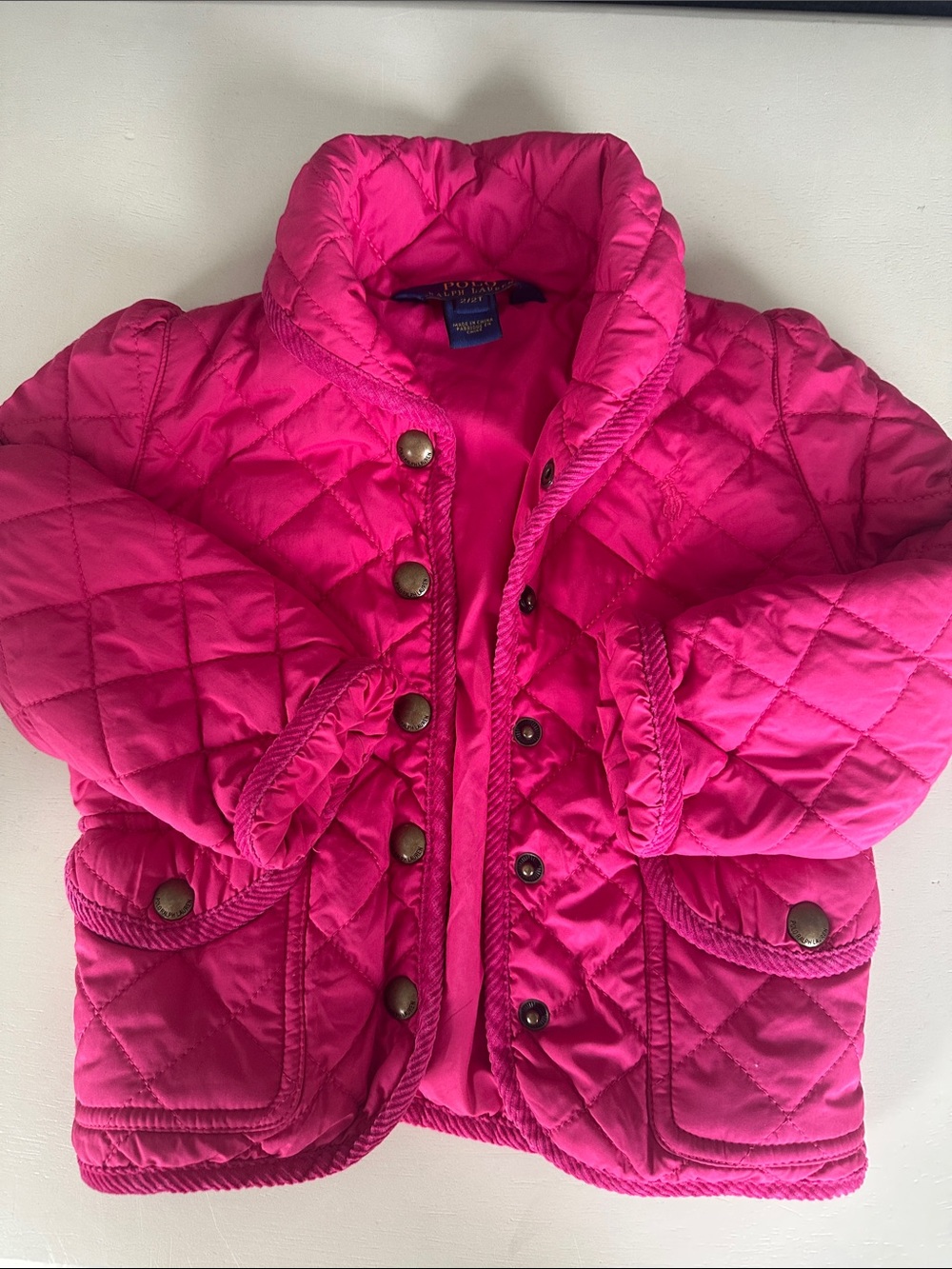 Ralph Lauren Quilted Hot Pink Girls' Puffer Jacket